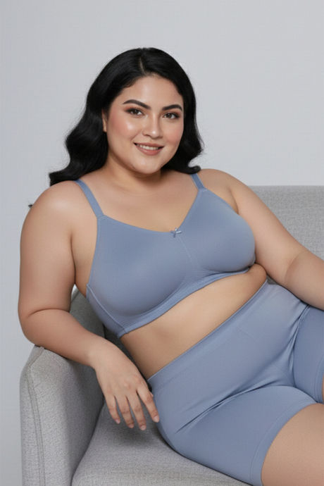 Zivame True Curv Double Layered Non Wired Full Coverage Super Support Bra - Blue Blizzard — image 5